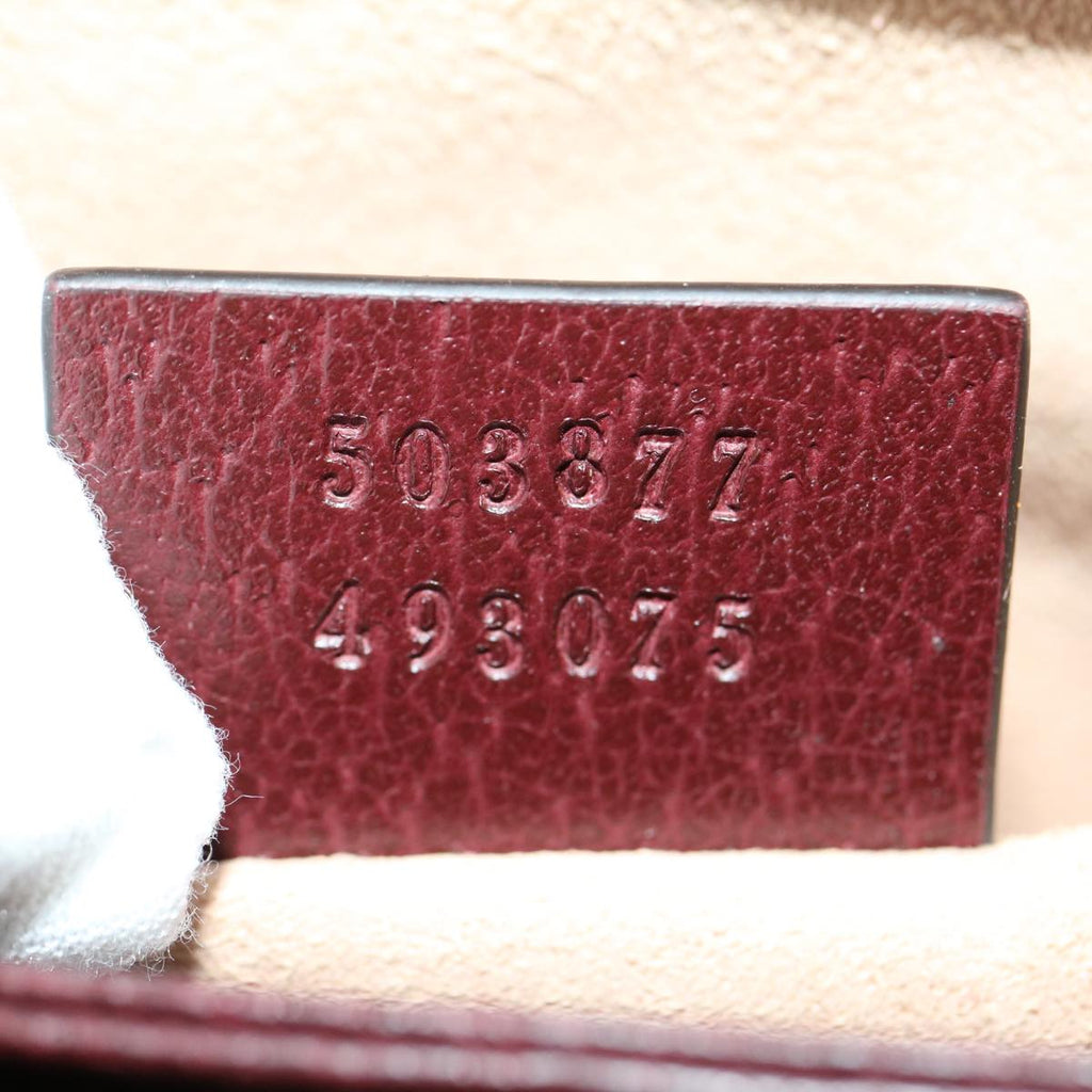 GUCCI Marmont WebSherry Line Shoulder Bag Leather Red 503877493075 lt580