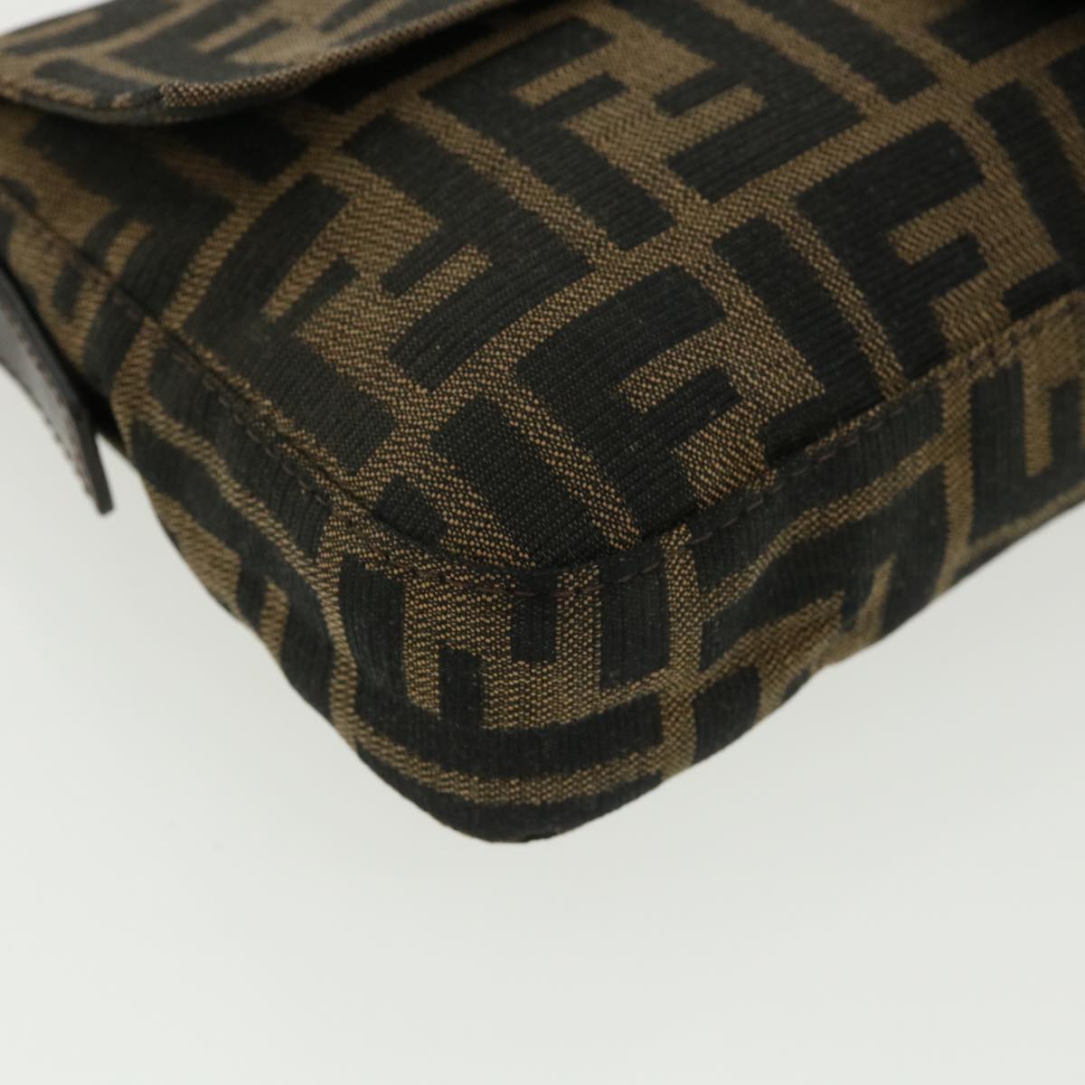 FENDI Zucca Canvas Mamma Baguette Shoulder Bag Brown lt691
