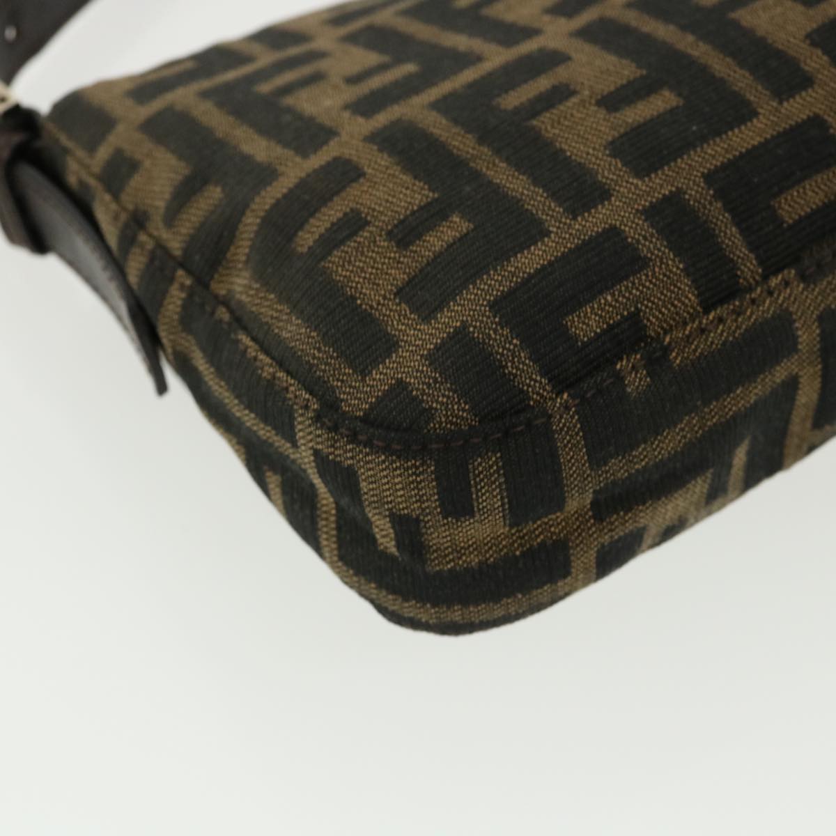 FENDI Zucca Canvas Mamma Baguette Shoulder Bag Brown lt691