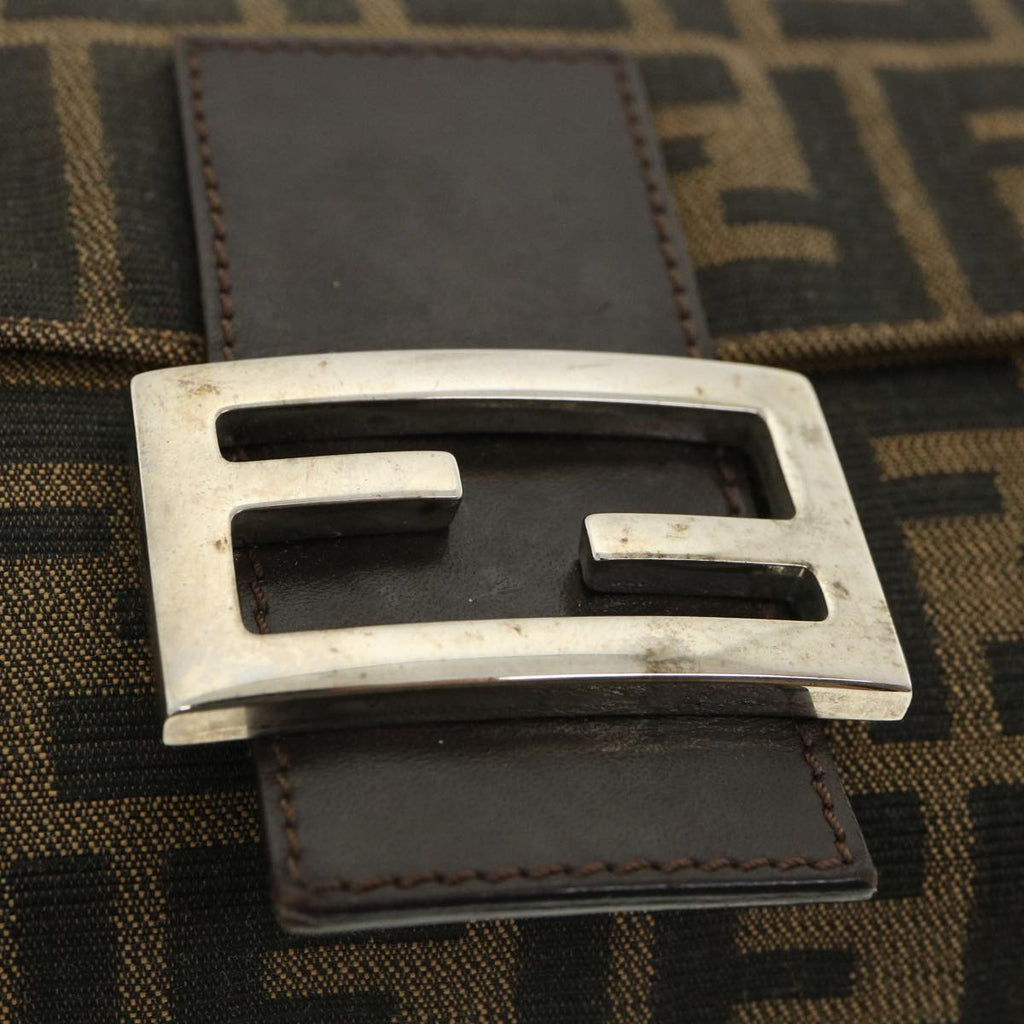 FENDI Zucca Canvas Mamma Baguette Shoulder Bag Brown lt691