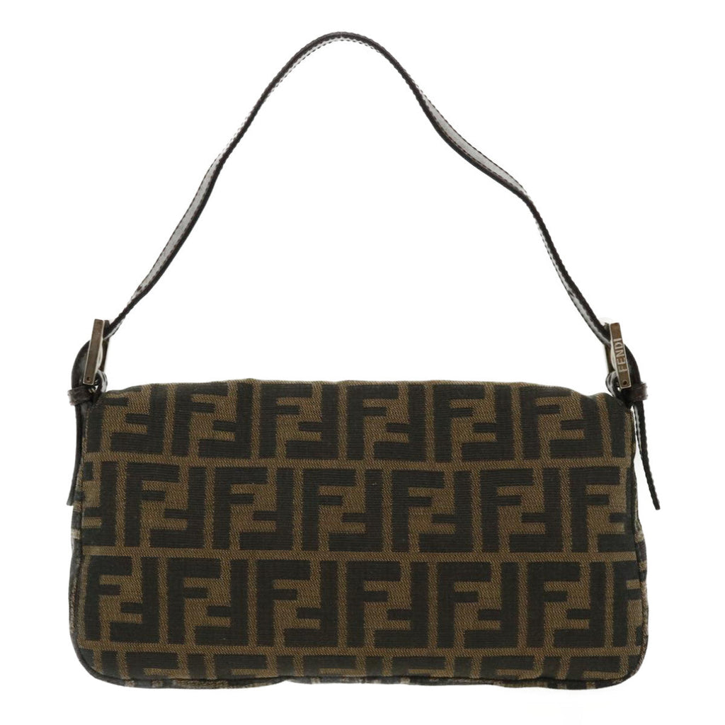 FENDI Zucca Canvas Mamma Baguette Shoulder Bag Brown lt691