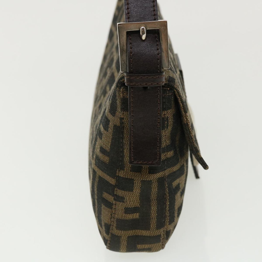 FENDI Zucca Canvas Mamma Baguette Shoulder Bag Brown lt691