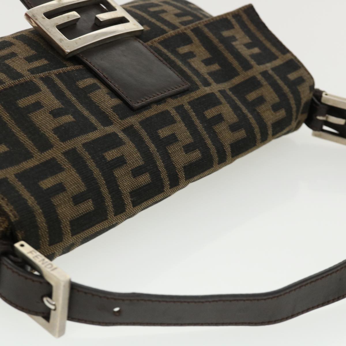 FENDI Zucca Canvas Mamma Baguette Shoulder Bag Brown lt691