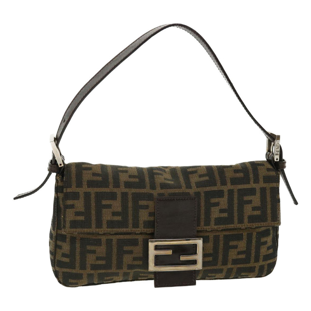 FENDI Zucca Canvas Mamma Baguette Shoulder Bag Brown lt692