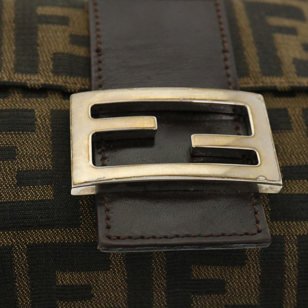 FENDI Zucca Canvas Mamma Baguette Shoulder Bag Brown lt692