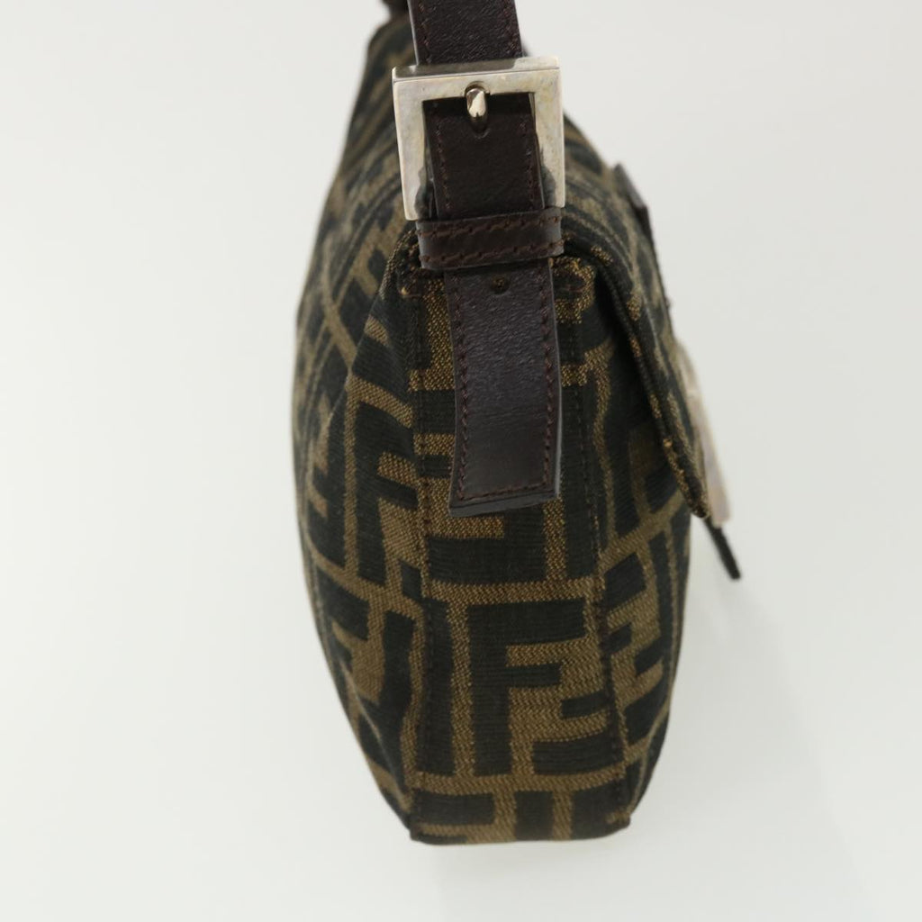 FENDI Zucca Canvas Mamma Baguette Shoulder Bag Brown lt692