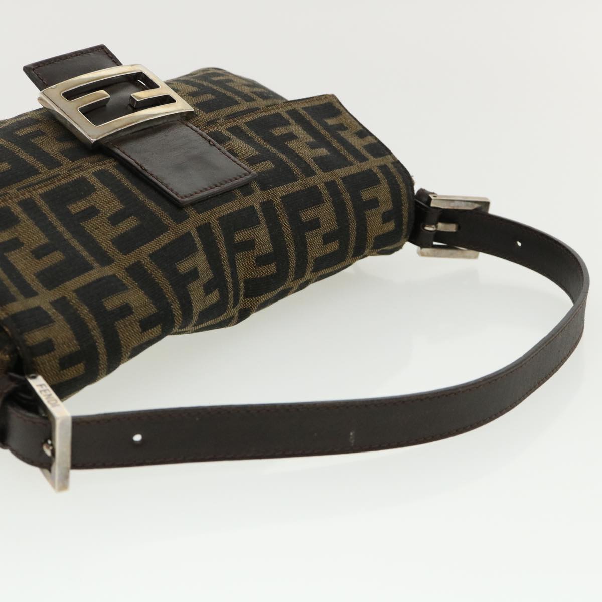 FENDI Zucca Canvas Mamma Baguette Shoulder Bag Brown lt692