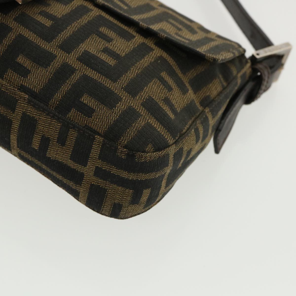 FENDI Zucca Canvas Mamma Baguette Shoulder Bag Brown lt692