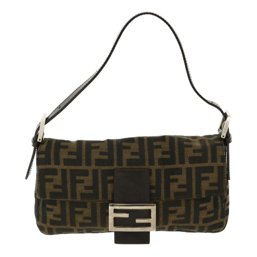 FENDI Zucca Canvas Mamma Baguette Shoulder Bag Brown lt693