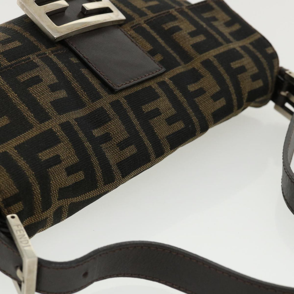 FENDI Zucca Canvas Mamma Baguette Shoulder Bag Brown lt693
