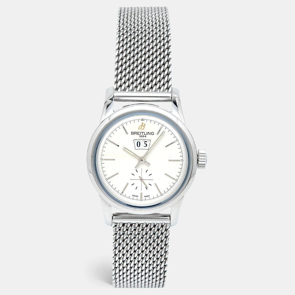 BREITLING Silver Stainless Steel Transocean A1631012/G781 Men's Wristwatch 38 mm