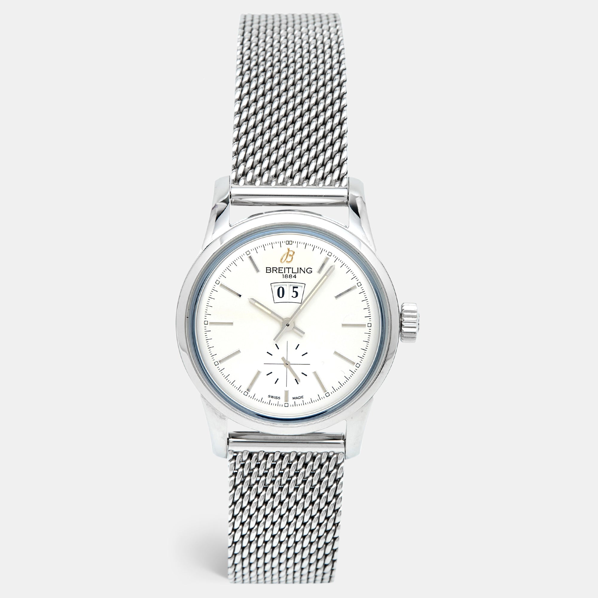 BREITLING Silver Stainless Steel Transocean A1631012/G781 Men's Wristwatch 38 mm