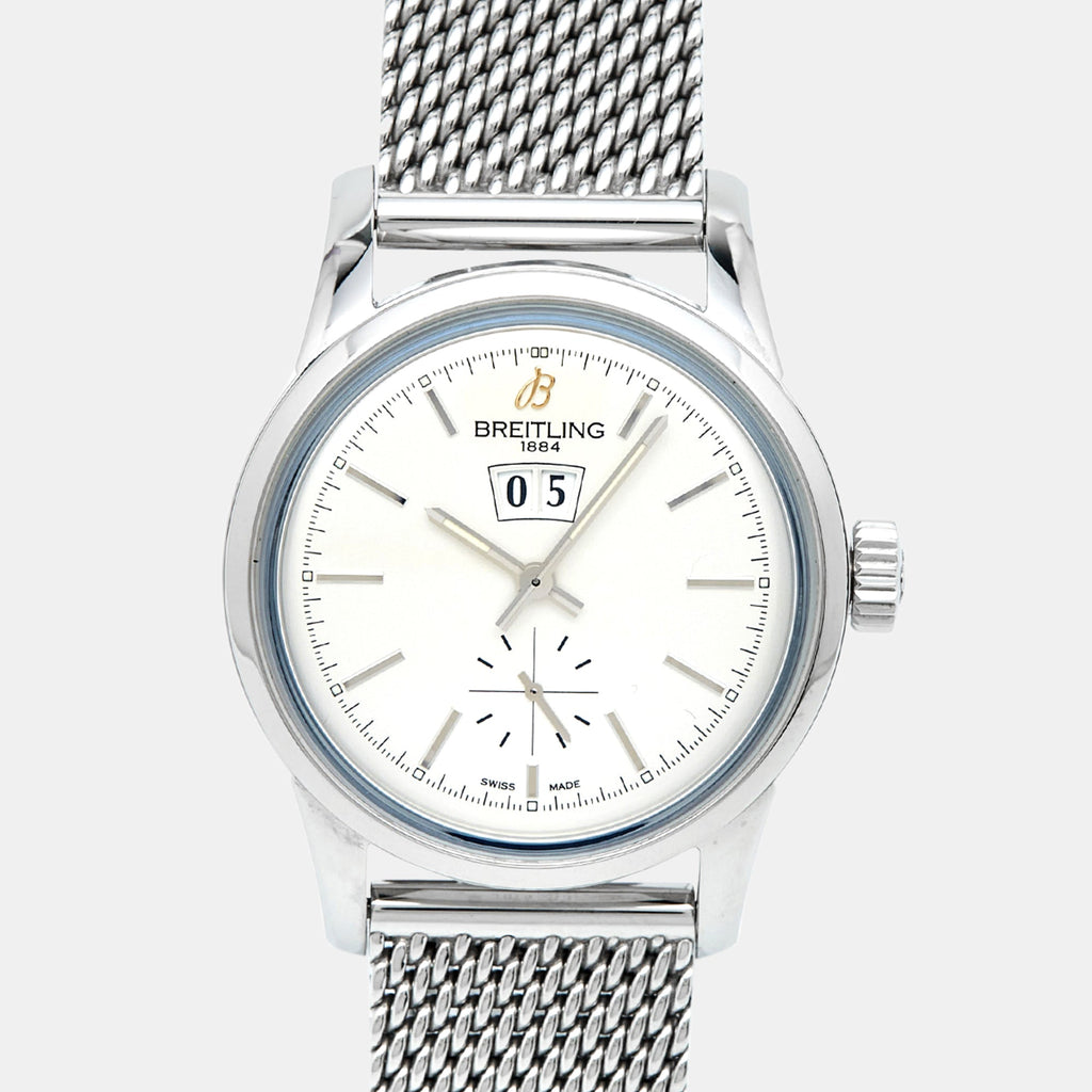 BREITLING Silver Stainless Steel Transocean A1631012/G781 Men's Wristwatch 38 mm