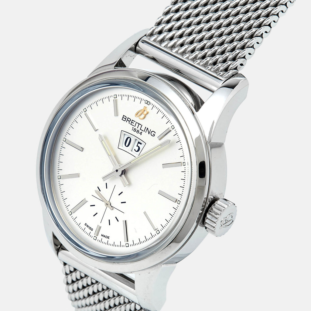 BREITLING Silver Stainless Steel Transocean A1631012/G781 Men's Wristwatch 38 mm