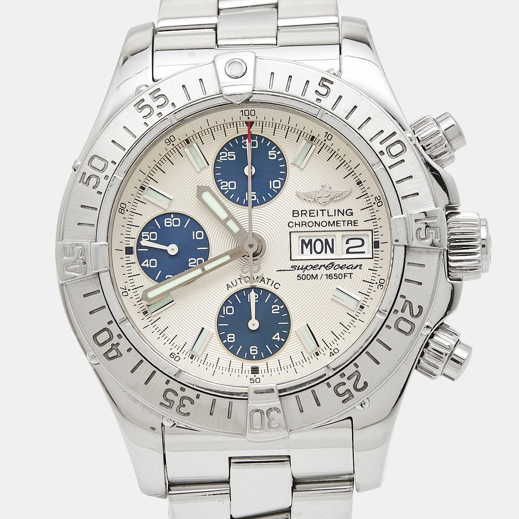BREITLING Silver Stainless Steel SuperOcean A13340 Men's Wristwatch 42 mm
