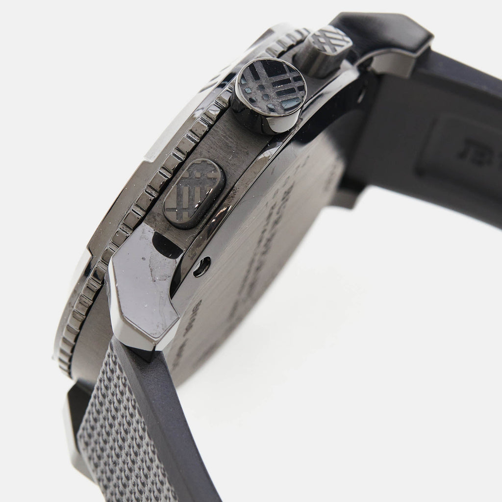BURBERRY Black PVD Coated Stainless Steel Rubber Trench BU2301 Men's Wristwatch 42.50 mm