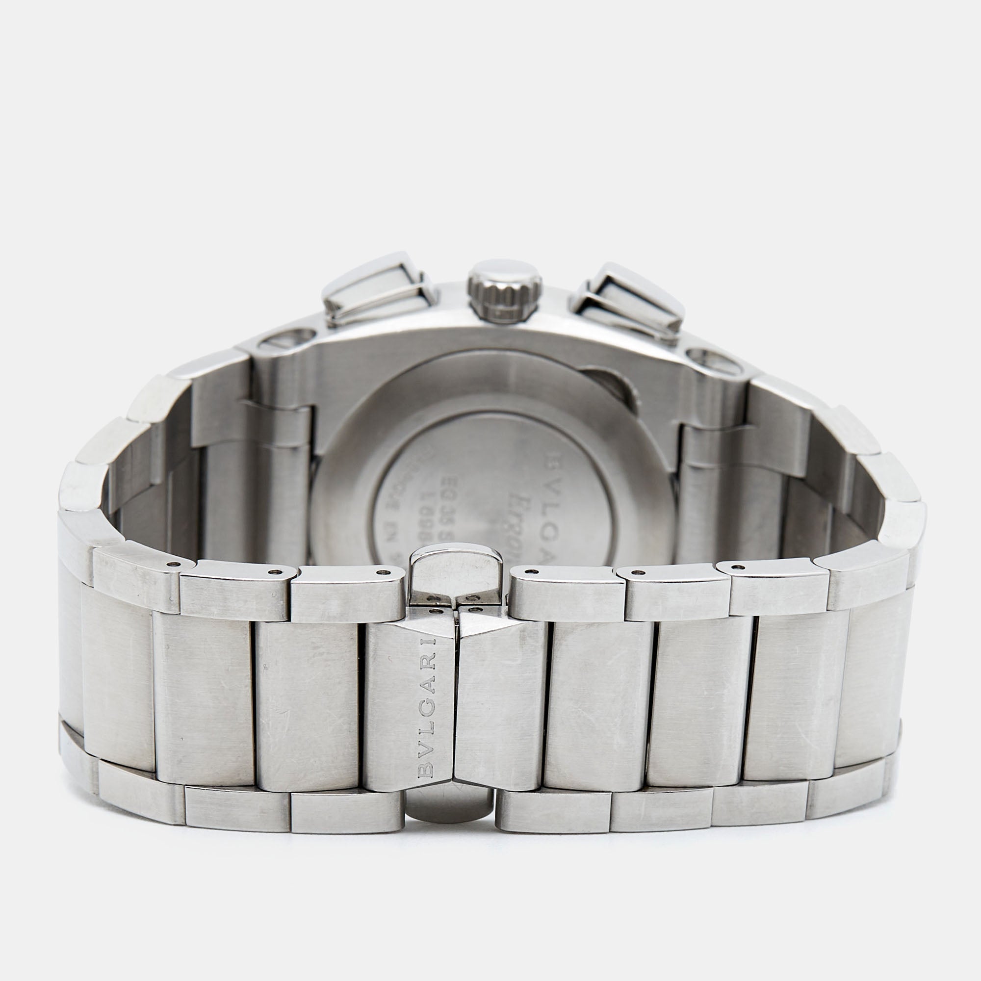 BVLGARI Silver Stainless Steel Ergon EG 35 S CH Men's Wristwatch 35 mm