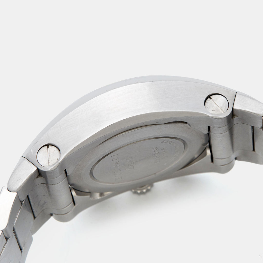BVLGARI Silver Stainless Steel Ergon EG 35 S CH Men's Wristwatch 35 mm