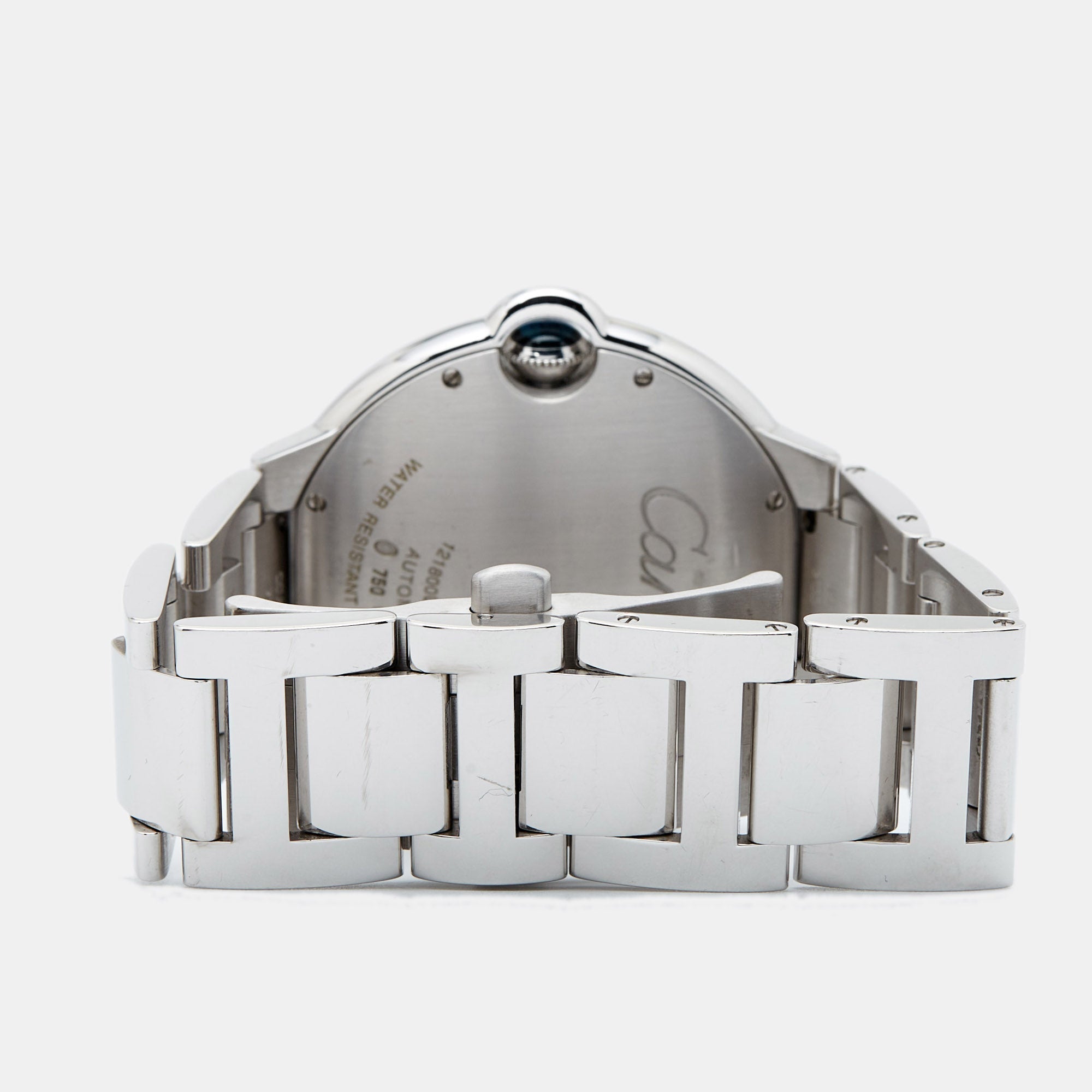 CARTIER Silver 18K White Gold Diamond Ballon Bleu WE9009Z3 Men's Wristwatch 42 mm