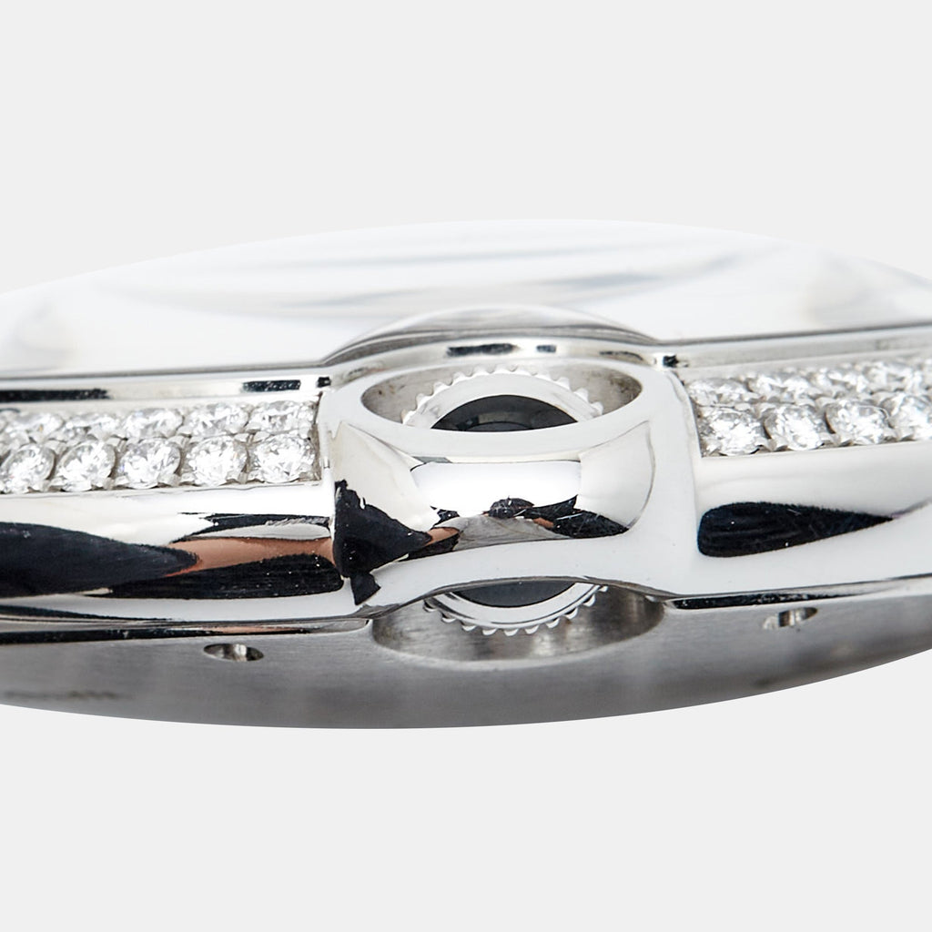 CARTIER Silver 18K White Gold Diamond Ballon Bleu WE9009Z3 Men's Wristwatch 42 mm