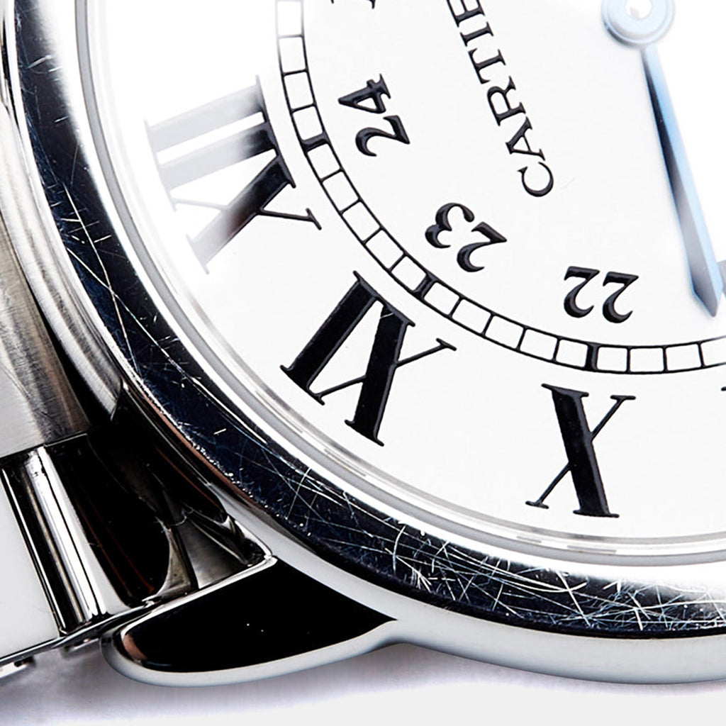 CARTIER Silver Stainless Steel Ronde Solo 3603 Men's Wristwatch 36 mm