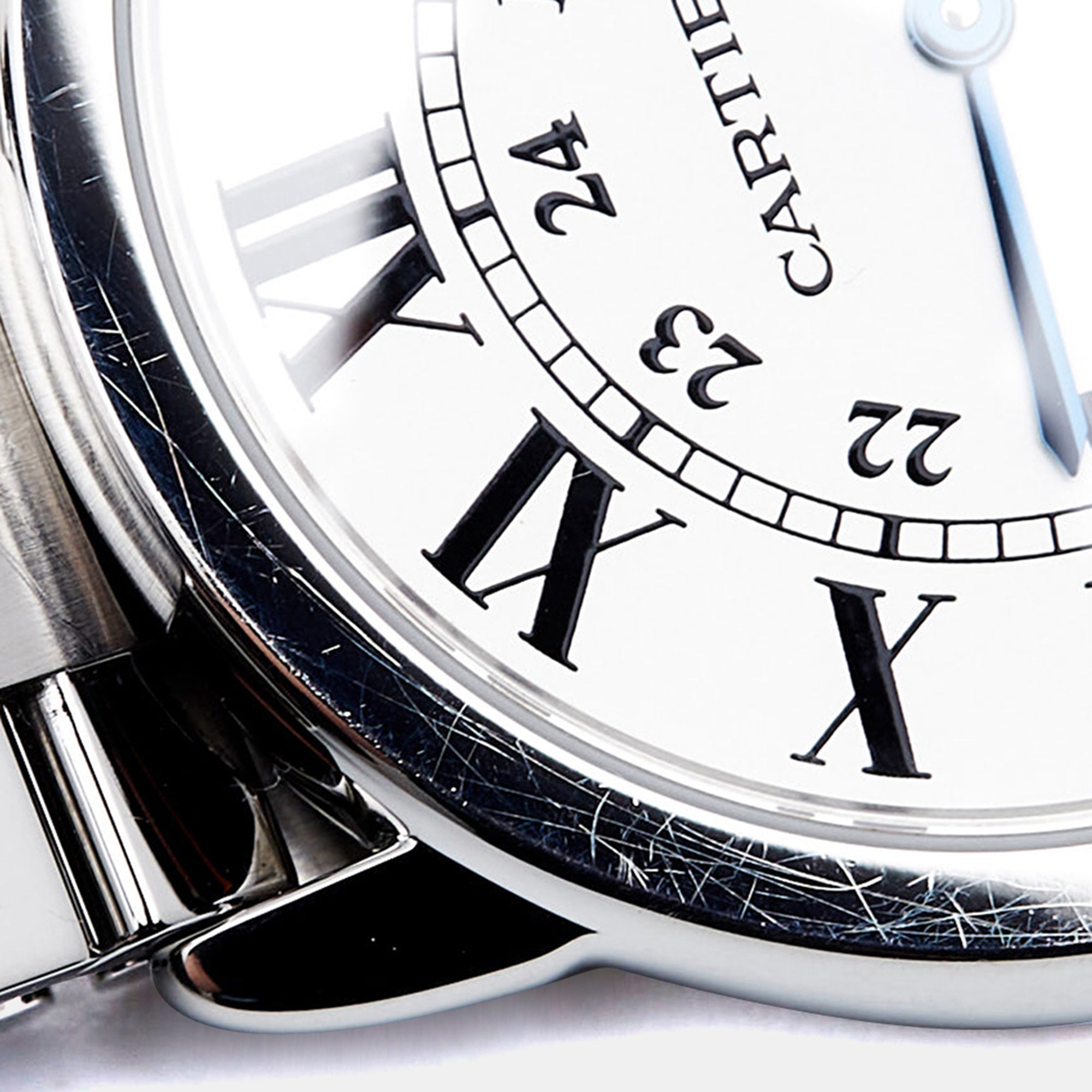 CARTIER Silver Stainless Steel Ronde Solo 3603 Men's Wristwatch 36 mm
