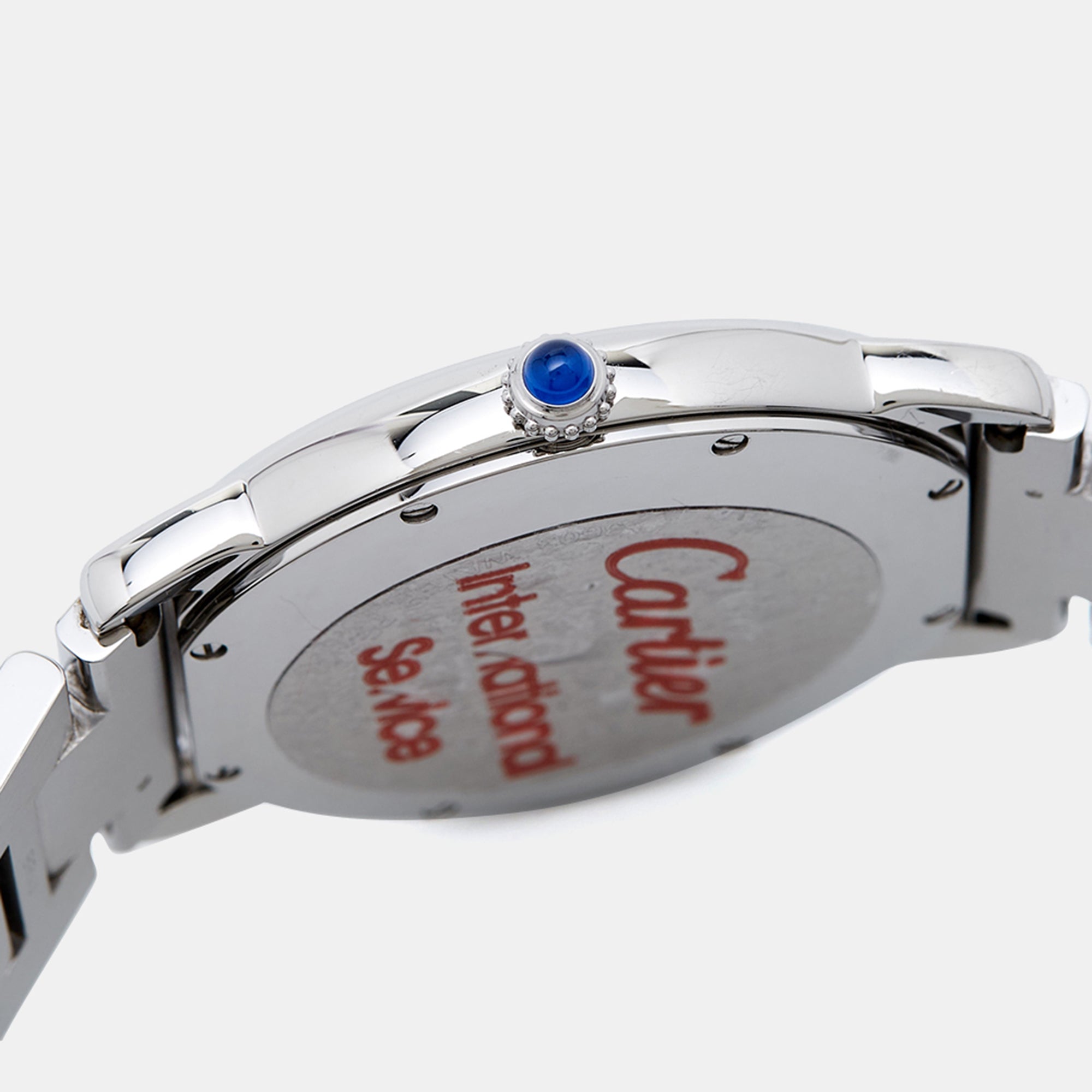 CARTIER Silver Stainless Steel Ronde Solo 3603 Men's Wristwatch 36 mm