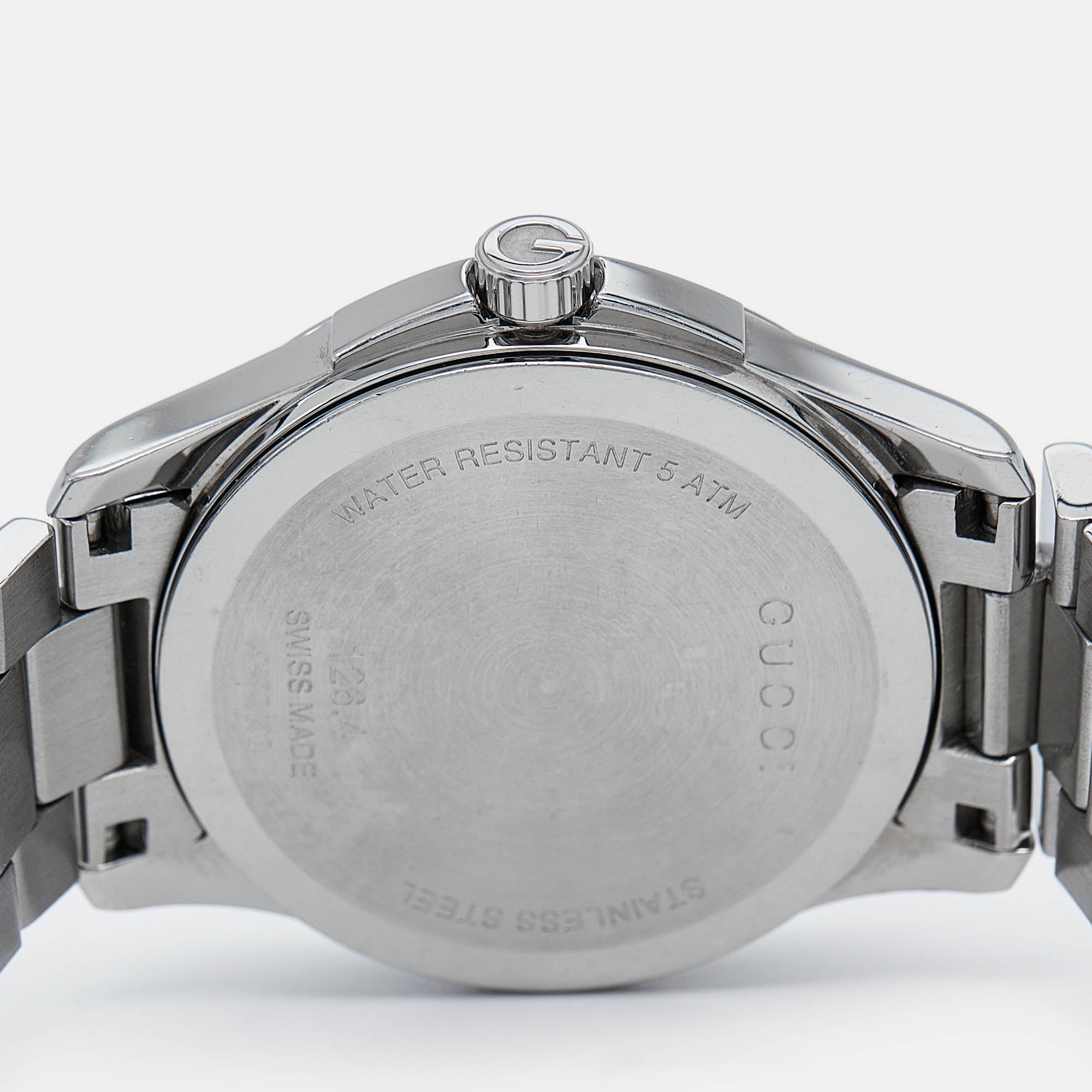 GUCCI Brown Stainless Steel G-Timeless YA126445 Men's Wristwatch 38 mm