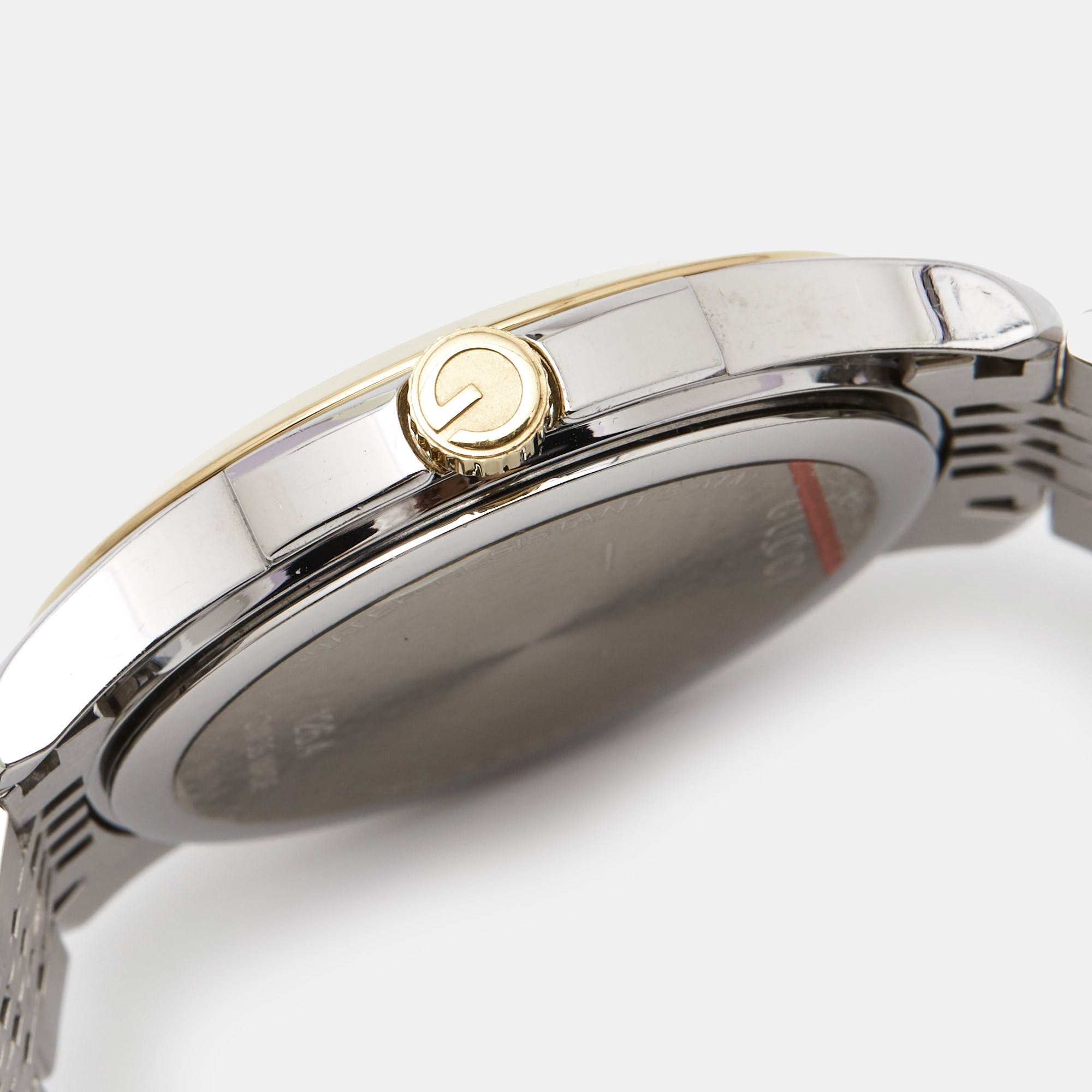 GUCCI Silver Two-Tone Stainless Steel G-Timeless YA126409 Unisex Wristwatch 38 mm