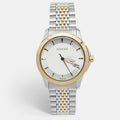 GUCCI Silver Two-Tone Stainless Steel G-Timeless YA126409 Unisex Wristwatch 38 mm