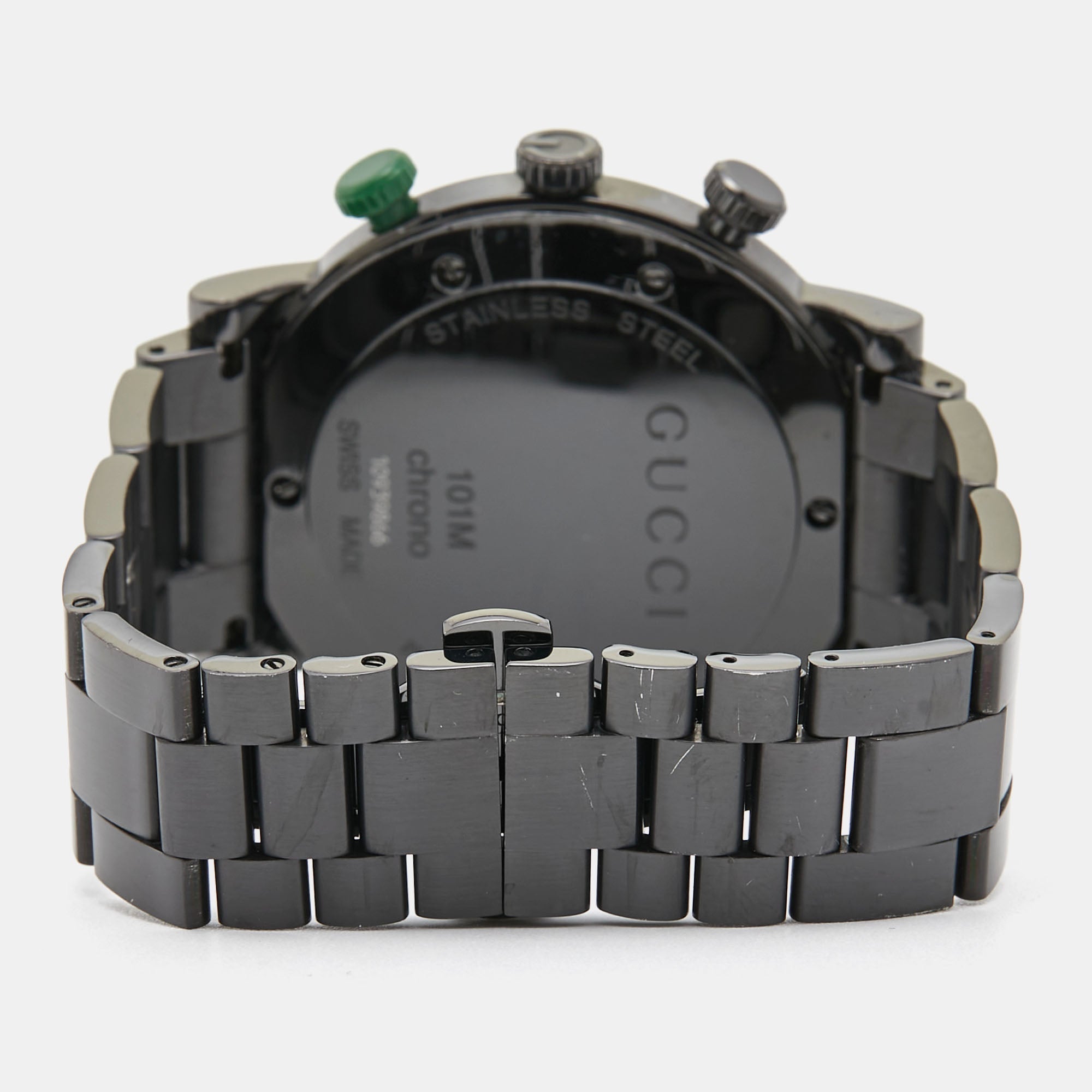 GUCCI Black PVD Coated Stainless Steel G-Chrono YA101331 Men's Wristwatch 44 mm