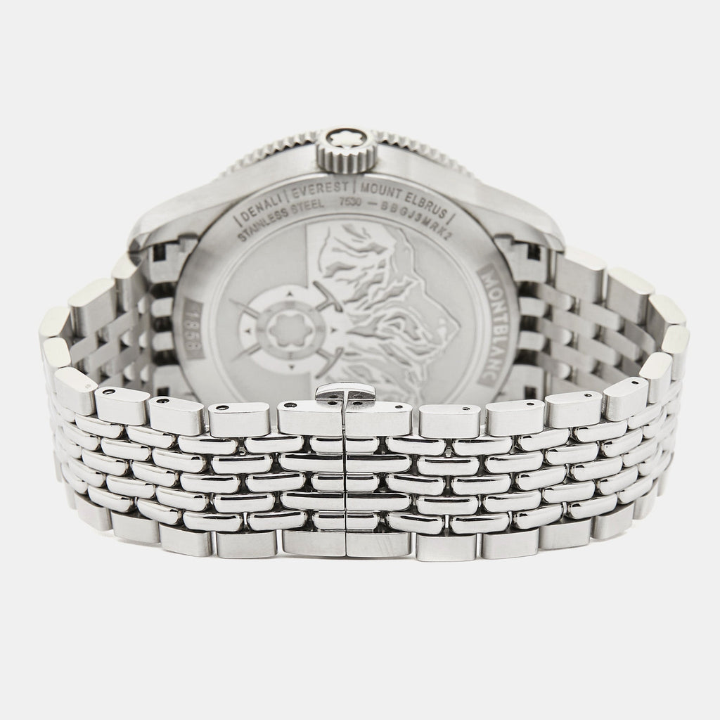 MONTBLANC Black Stainless Steel Geosphere 125872 Men's Wristwatch 42 mm
