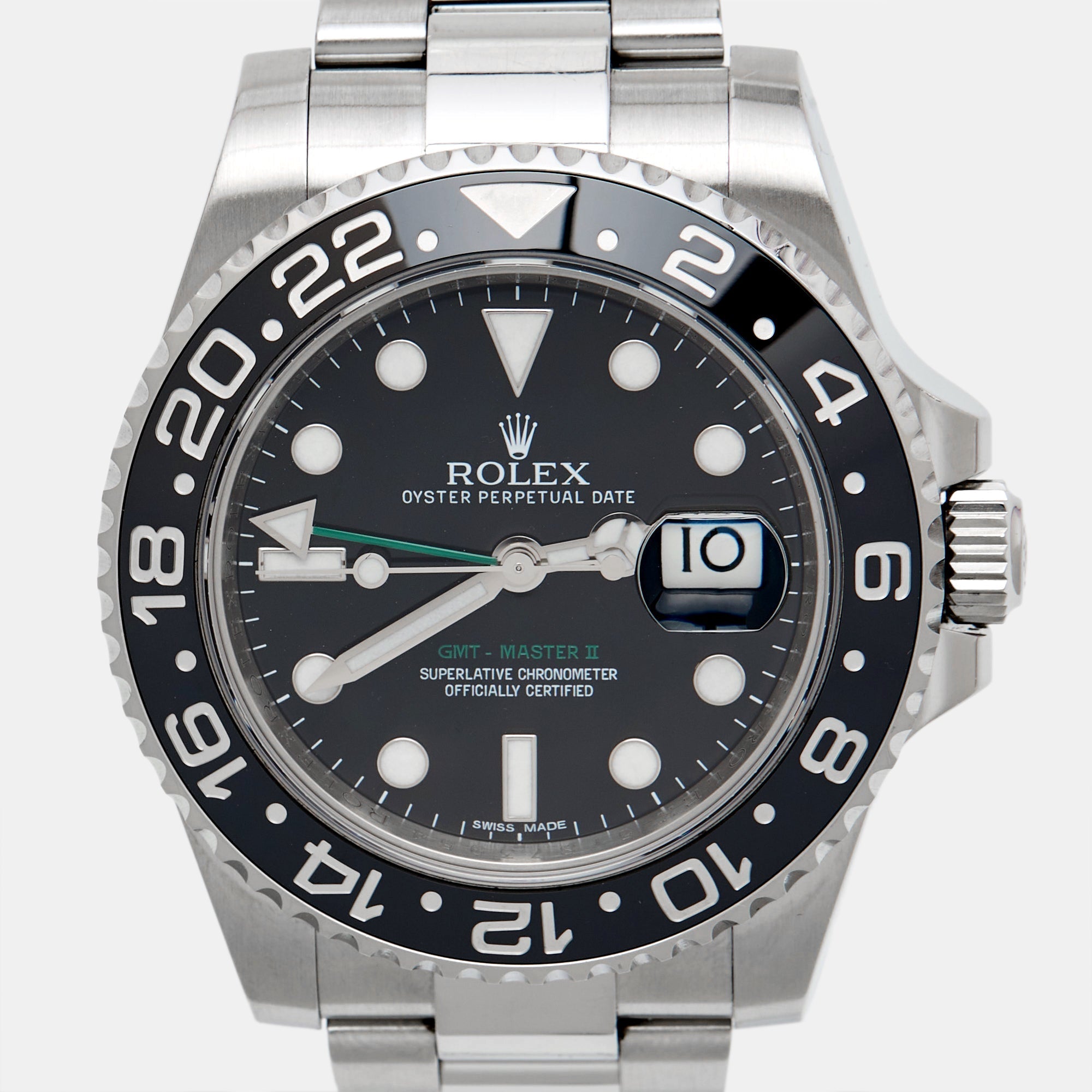 ROLEX Black Cerachrom Oystersteel GMT-Master II 116710LN Men's Wristwatch 40 mm