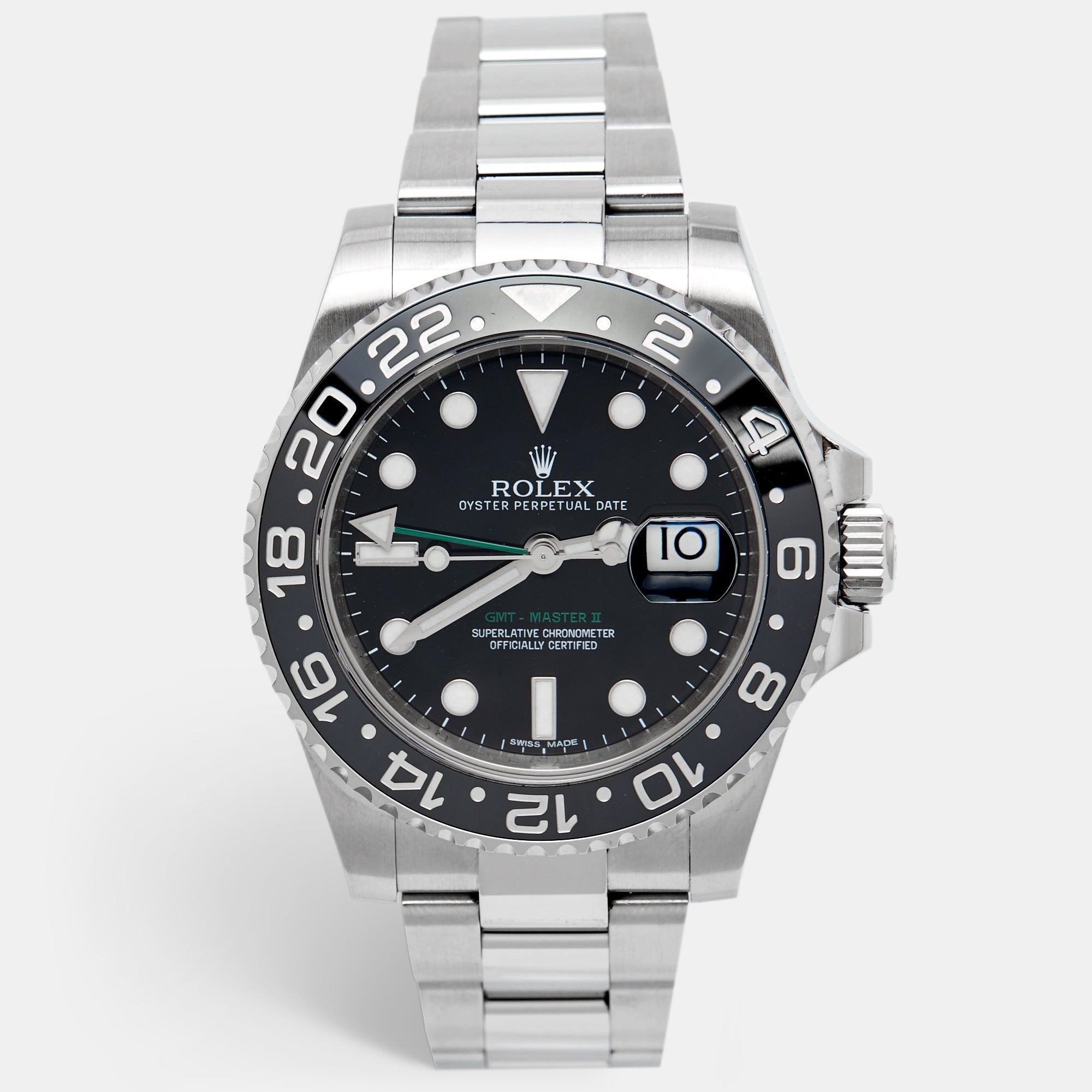 ROLEX Black Cerachrom Oystersteel GMT-Master II 116710LN Men's Wristwatch 40 mm