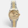 ROLEX Champagne 18k Yellow Gold Stainless Steel Datejust 16233 Men's Wristwatch 36 mm