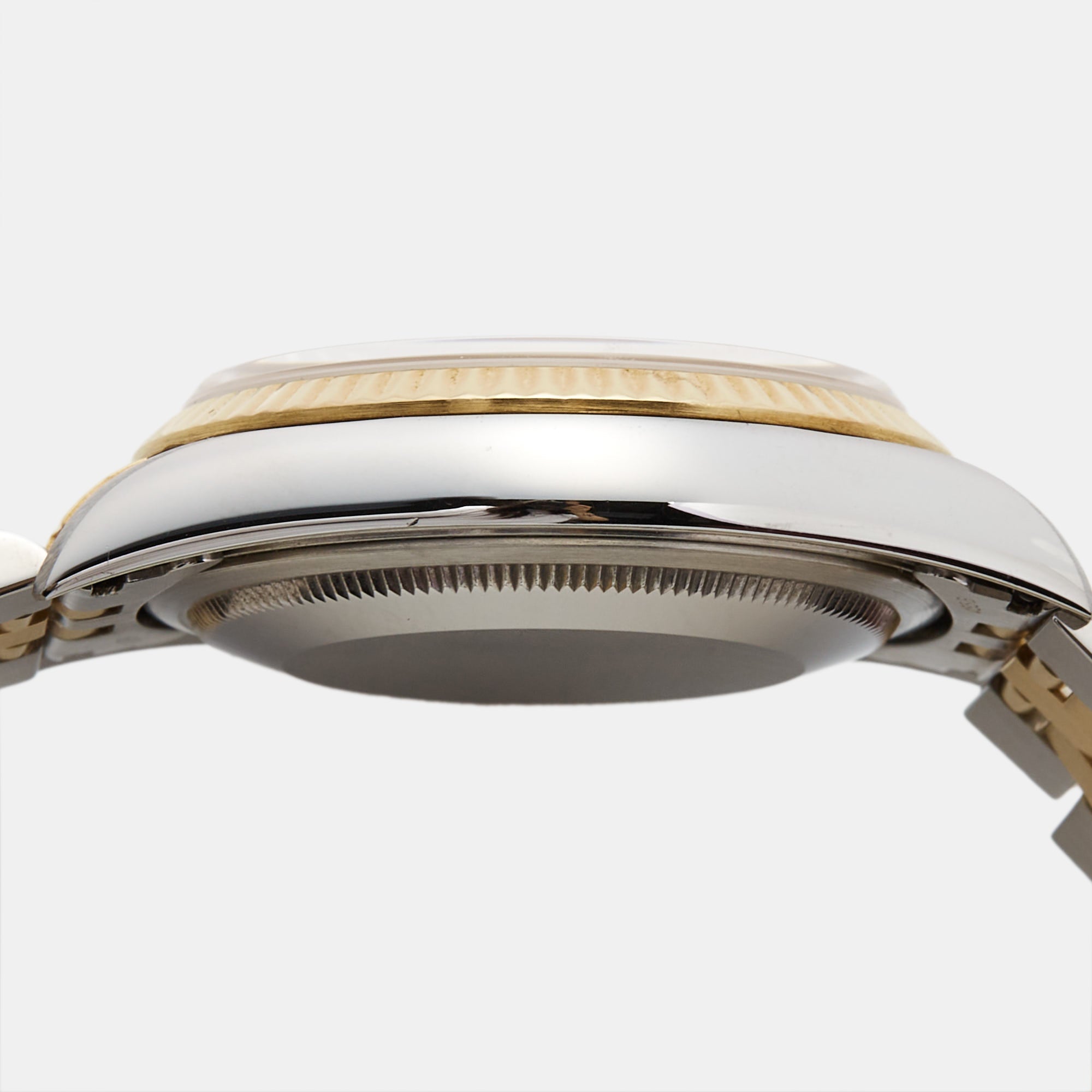 ROLEX Champagne 18k Yellow Gold Stainless Steel Datejust 16233 Men's Wristwatch 36 mm