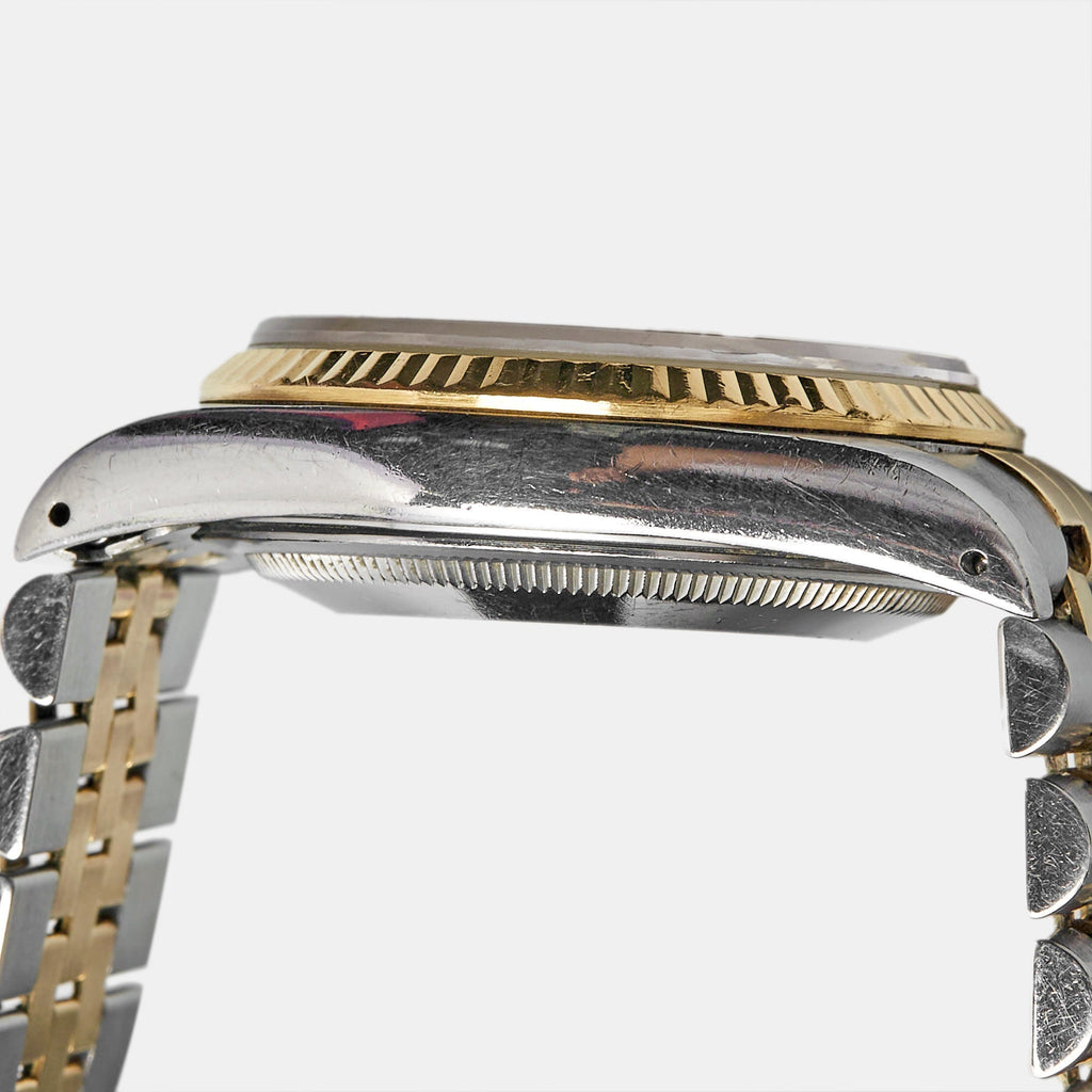 ROLEX Champagne 18k Yellow Gold Stainless Steel Datejust 16233 Men's Wristwatch 36 mm