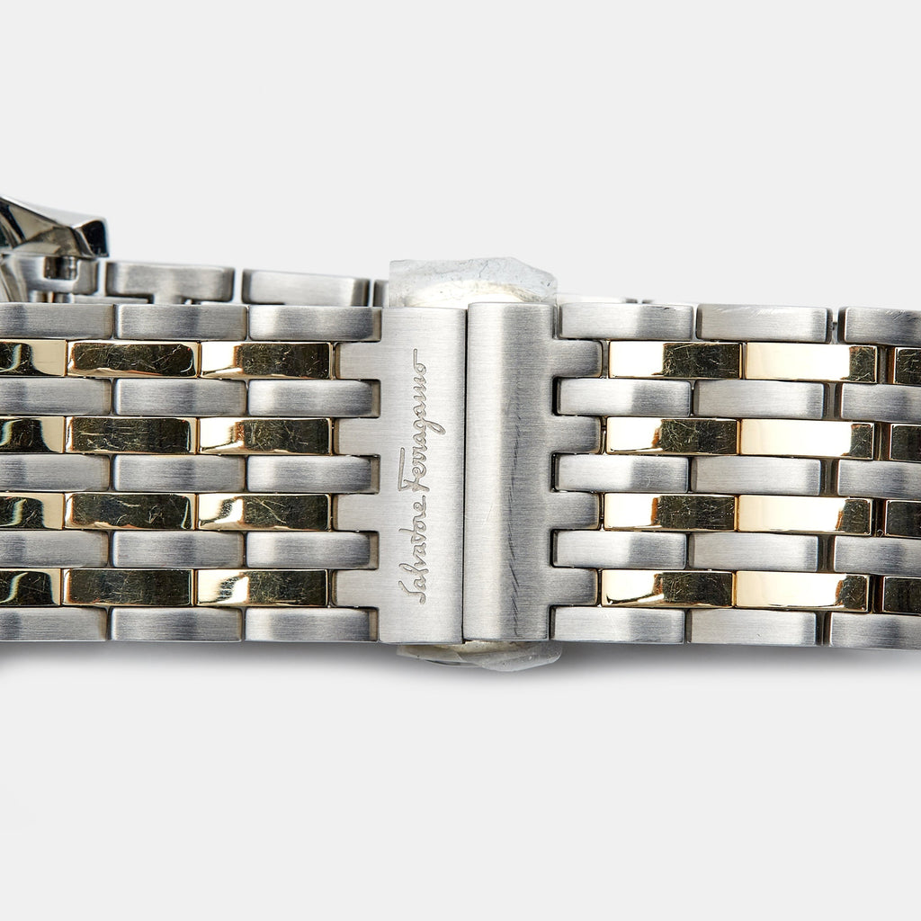 SALVATORE FERRAGAMO Silver Two-Tone Stainless Steel Slim SFDE00418 Men's Wristwatch 40 mm