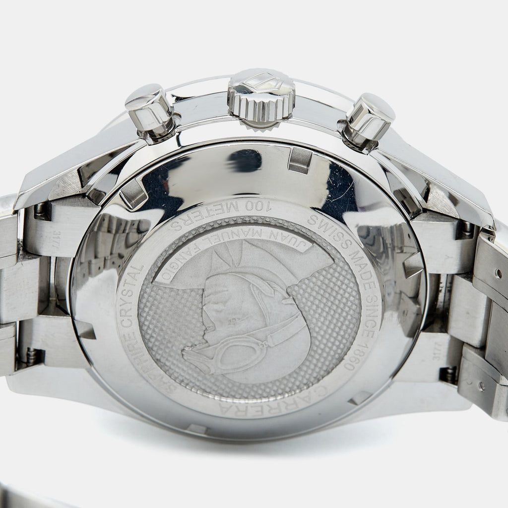 TAG HEUER Black Stainless Steel Juan Manual Fangio Edition Carrera CV201AG.BA0725 Men's Wristwatch 41 mm