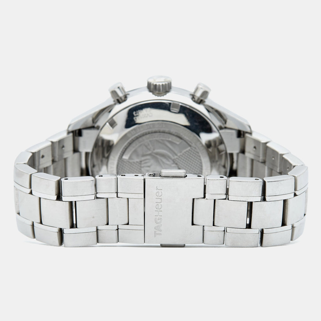 TAG HEUER Black Stainless Steel Juan Manual Fangio Edition Carrera CV201AG.BA0725 Men's Wristwatch 41 mm