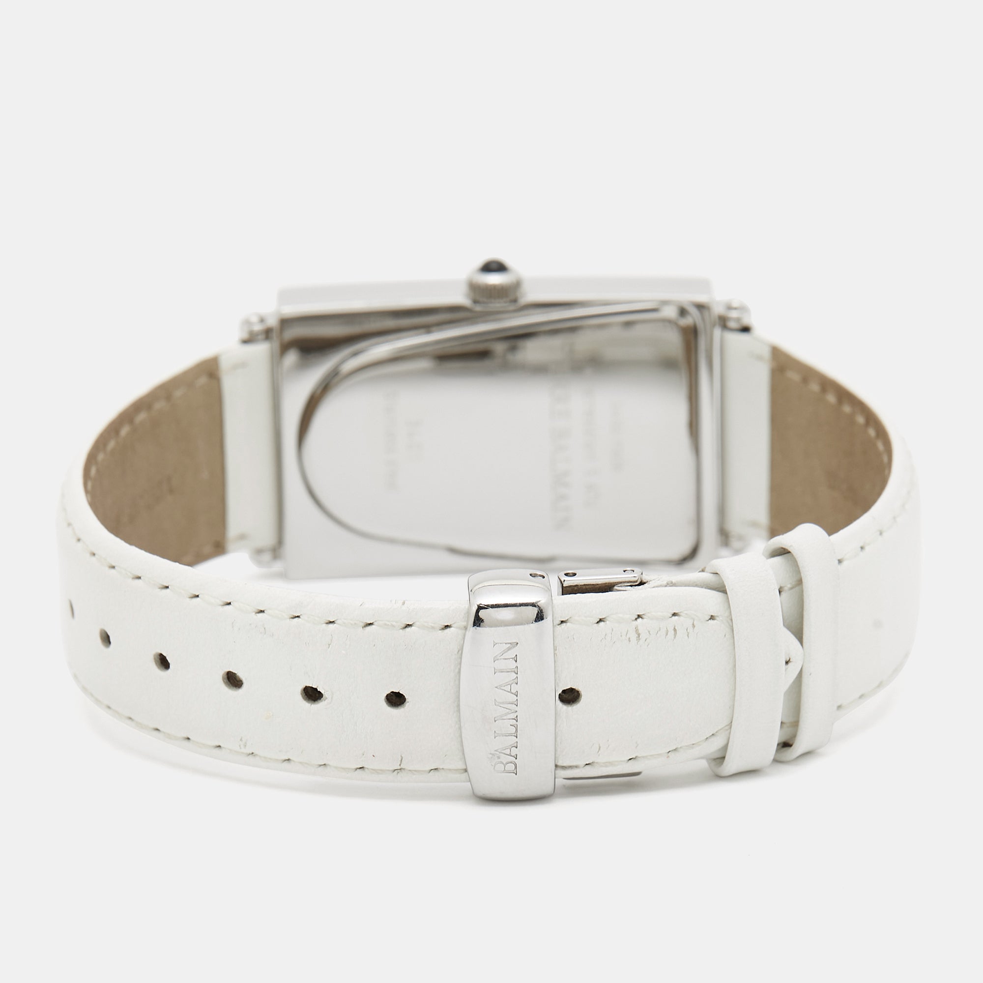 Balmain Silver Stainless Steel Leather Amphora 3401 Women's Wristwatch 25 mm