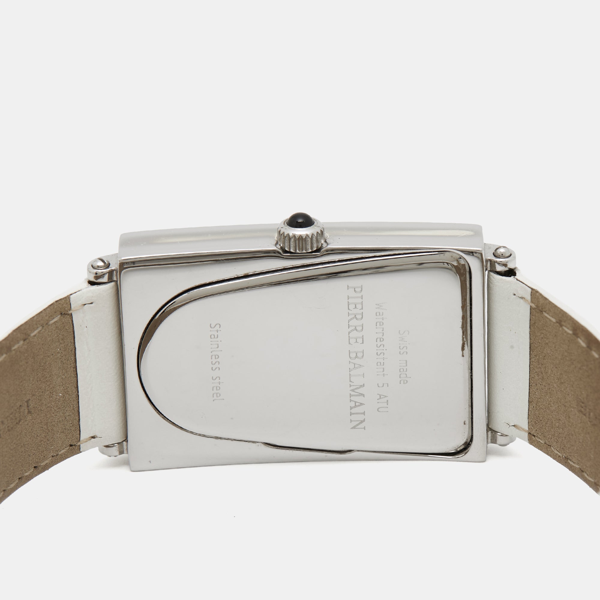 Balmain Silver Stainless Steel Leather Amphora 3401 Women's Wristwatch 25 mm