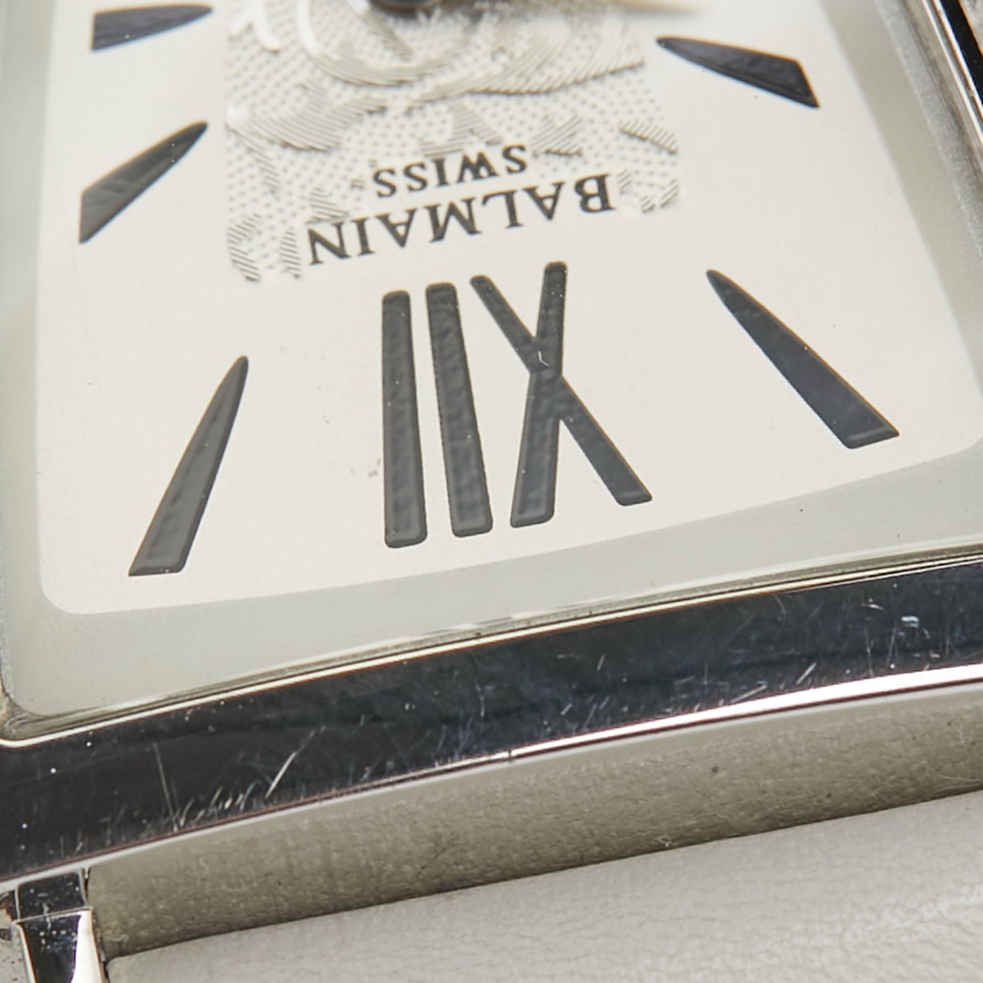 Balmain Silver Stainless Steel Leather Amphora 3401 Women's Wristwatch 25 mm