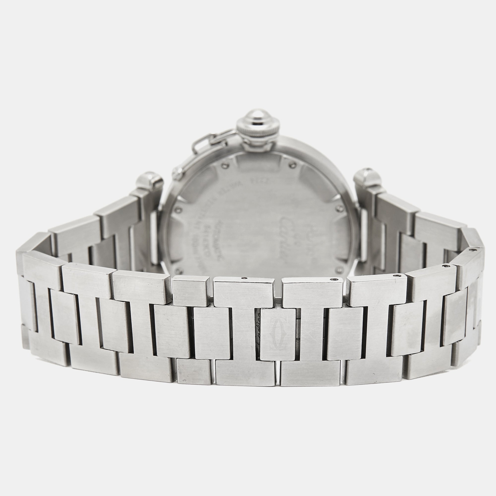 CARTIER Black Stainless Steel Pasha C de  W31043M7 Women's Wristwatch 35 mm