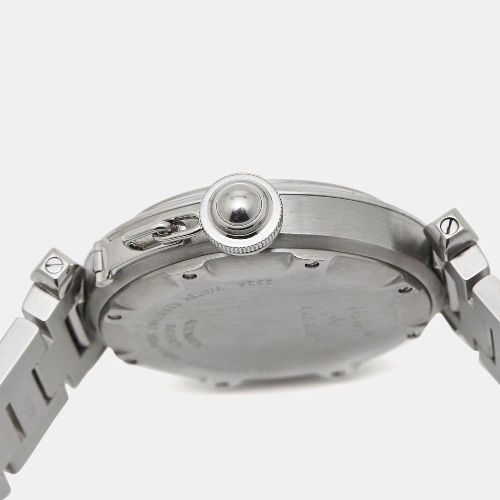CARTIER Black Stainless Steel Pasha C de  W31043M7 Women's Wristwatch 35 mm