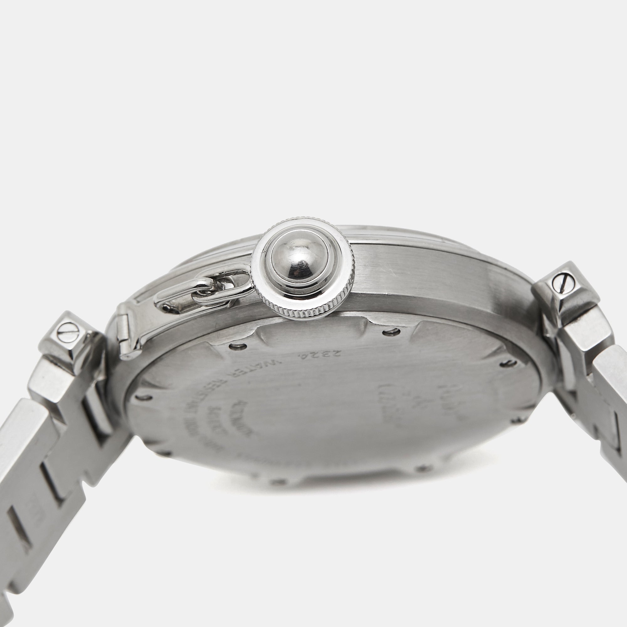 CARTIER Black Stainless Steel Pasha C de  W31043M7 Women's Wristwatch 35 mm