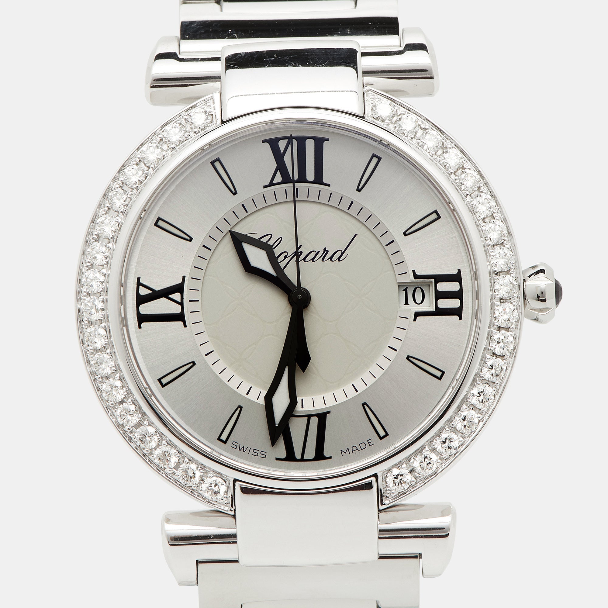 CHOPARD Silver Stainless Steel Diamond Imperiale 388532-3002 Women's Wristwatch 36 mm