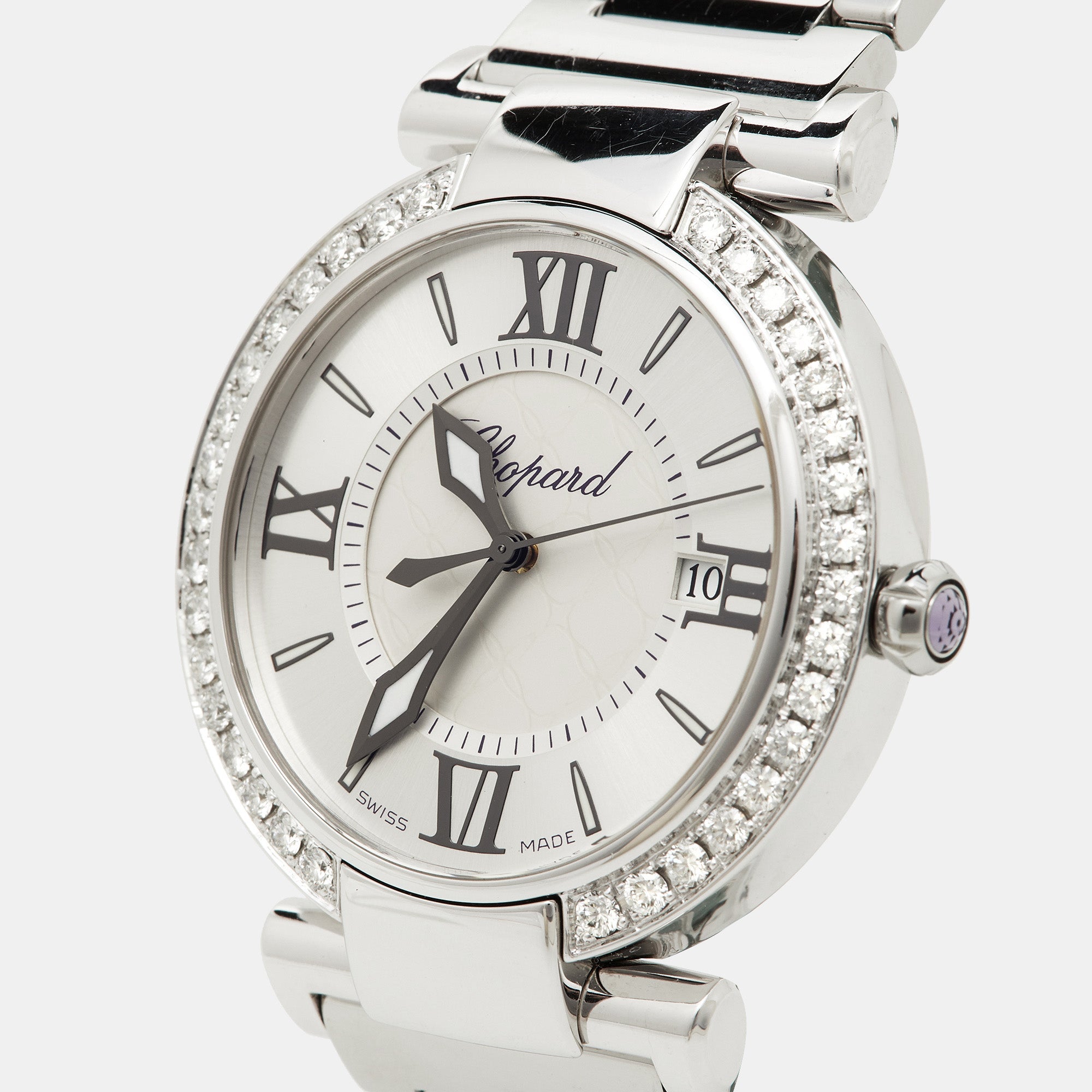 CHOPARD Silver Stainless Steel Diamond Imperiale 388532-3002 Women's Wristwatch 36 mm