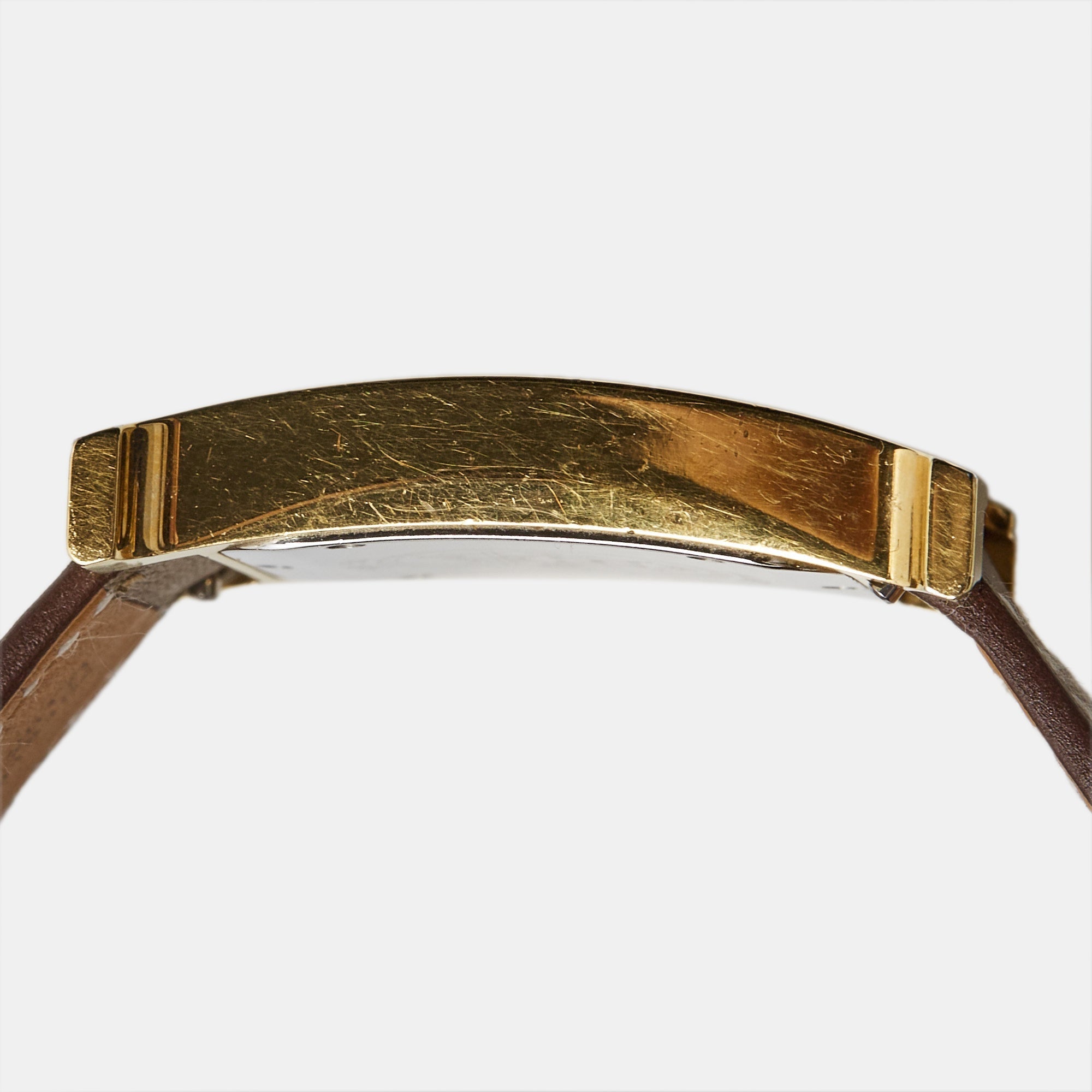Hermes  Champagne Gold Plated Stainless Steel Leather Heure H HH1.501 Women's Wristwatch 26 mm