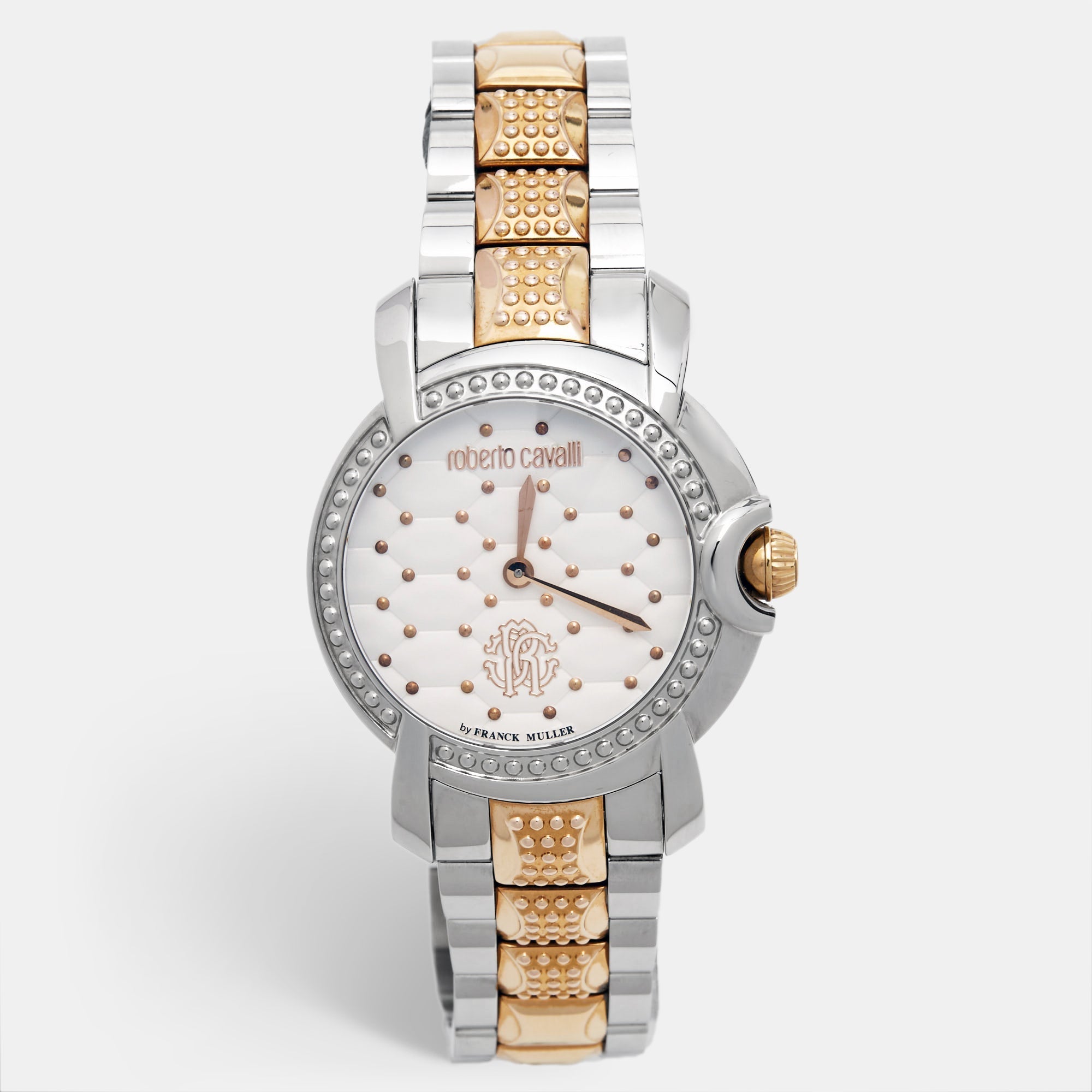 JUST CAVALLI by Franck Muller Silver Two Tone Stainless Steel 1L019 Women's Wristwatch 36 mm